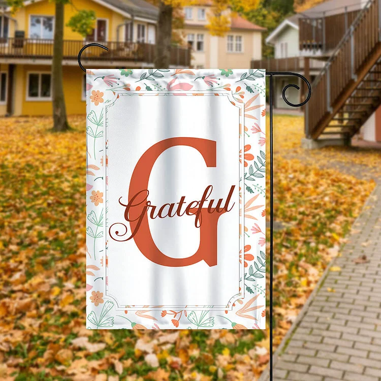 Thanksgiving Name Monogram Decor Garden House Double Sided Flag -BlingPainting-Customized Products Make Great Gifts