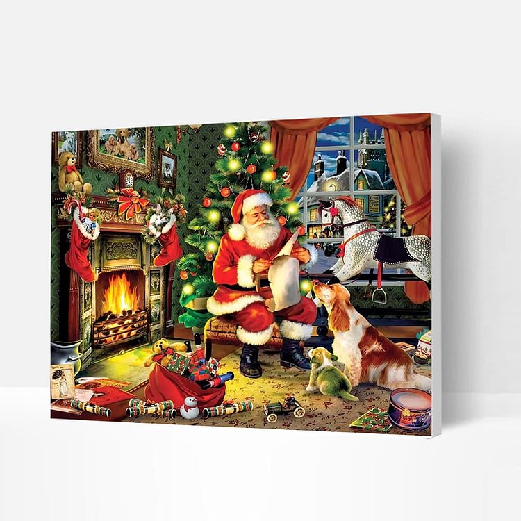 Paint by Numbers Kit - Santa Claus and Animals, Good Gifts-BlingPainting-Customized Products Make Great Gifts