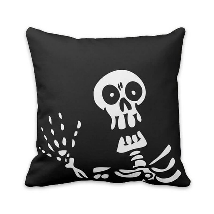 Halloween Decor Linen Skull Throw Pillow F-BlingPainting-Customized Products Make Great Gifts