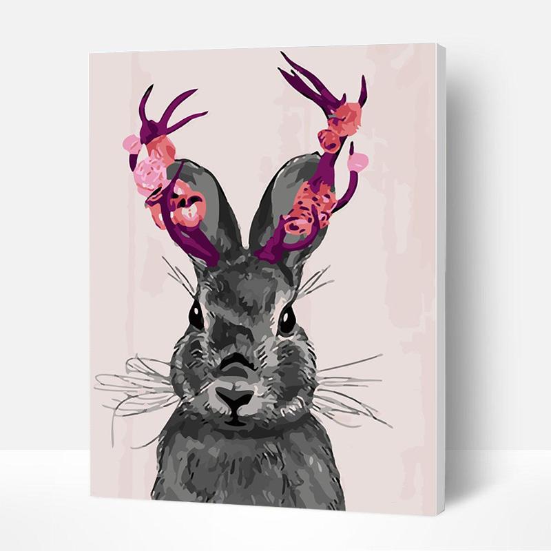Paint by Numbers Kit for Kids - Bunny and Flowers - Cute Gifts 2022-BlingPainting-Customized Products Make Great Gifts