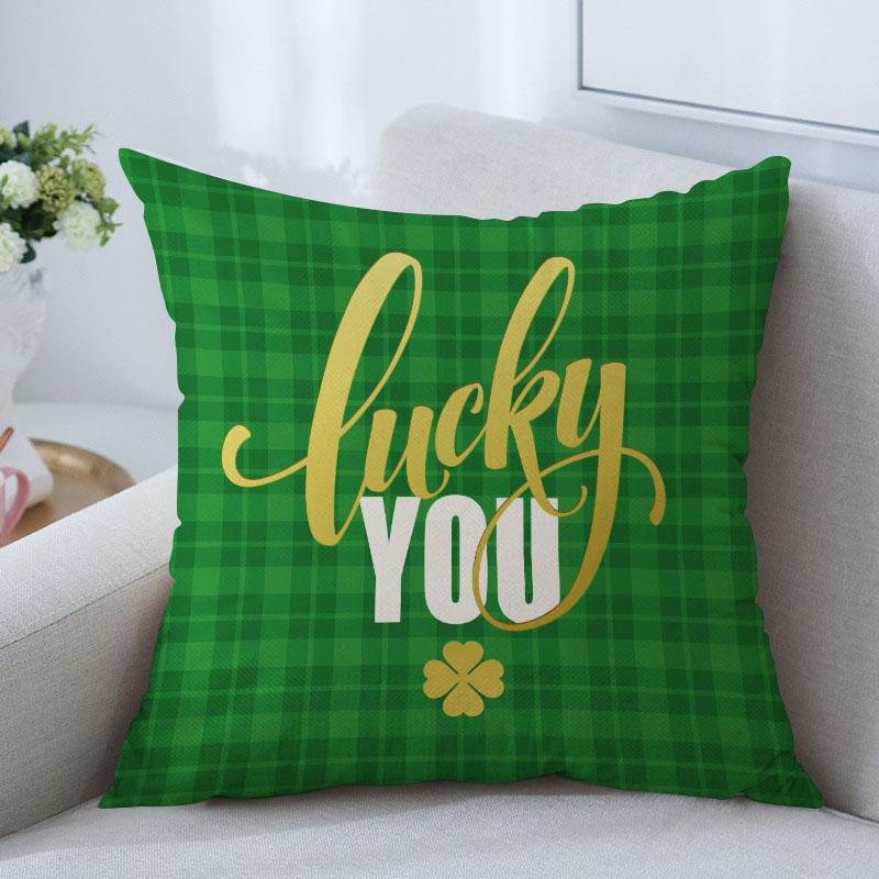 St. Patrick's Day Green Shamrock Throw Pillow F-BlingPainting-Customized Products Make Great Gifts