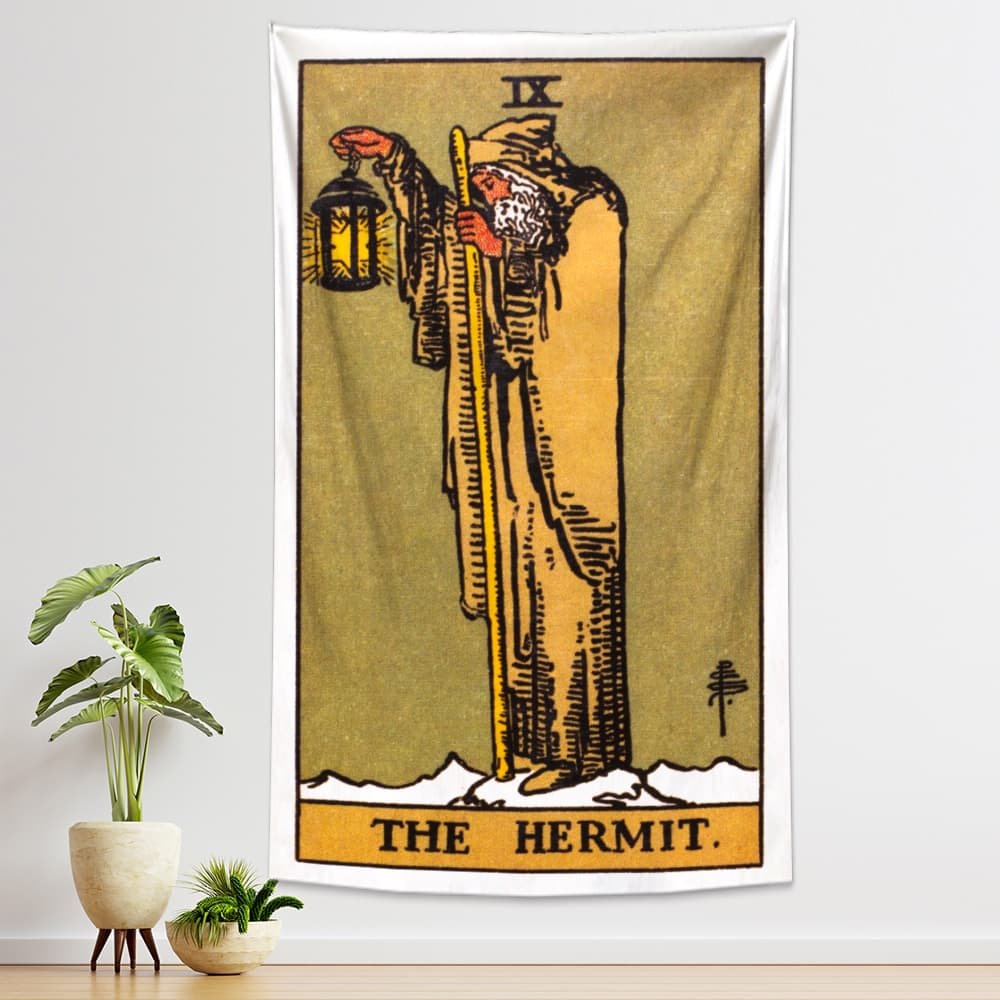 The Hermit Tarot Tapestry Wall Hanging-BlingPainting-Customized Products Make Great Gifts