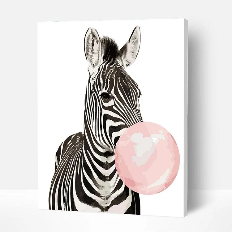 Paint by Numbers Kit for Kids - Zebra Blowing Bubbles, Best Gift 202-BlingPainting-Customized Products Make Great Gifts
