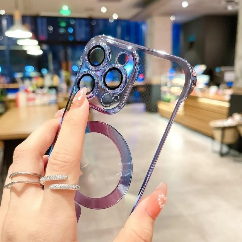 Luxury Plating Clear Borderless Phone Case for iPhone