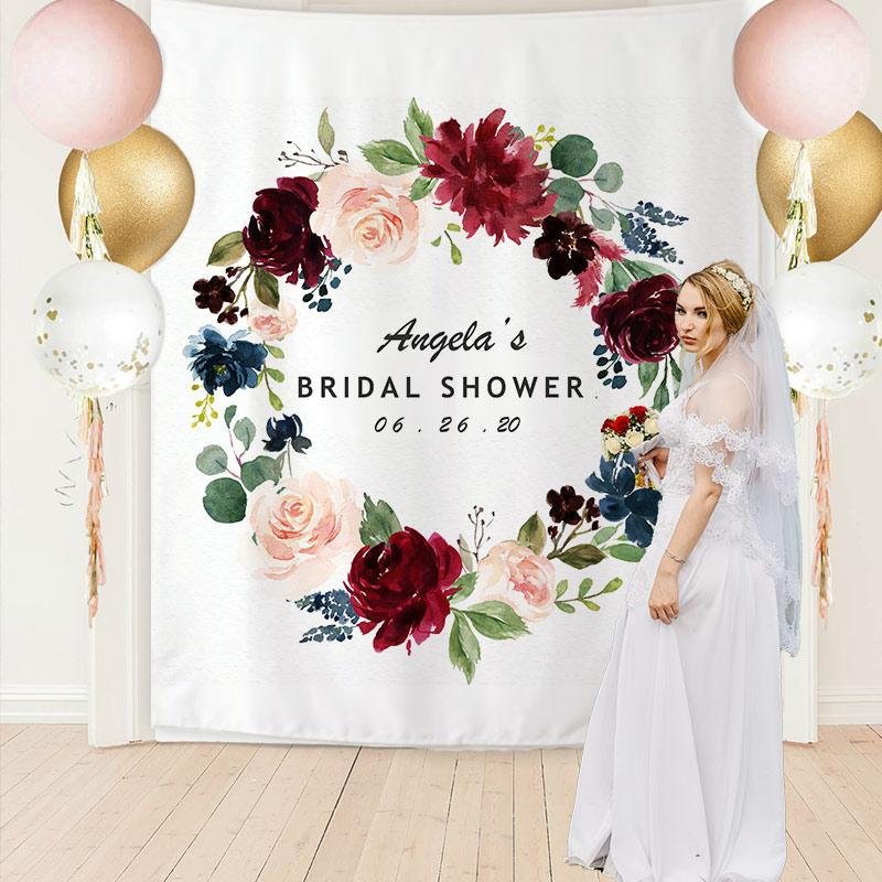 Custom Bridal Shower Backdrop - Best bridal shower decoration ideas-BlingPainting-Customized Products Make Great Gifts