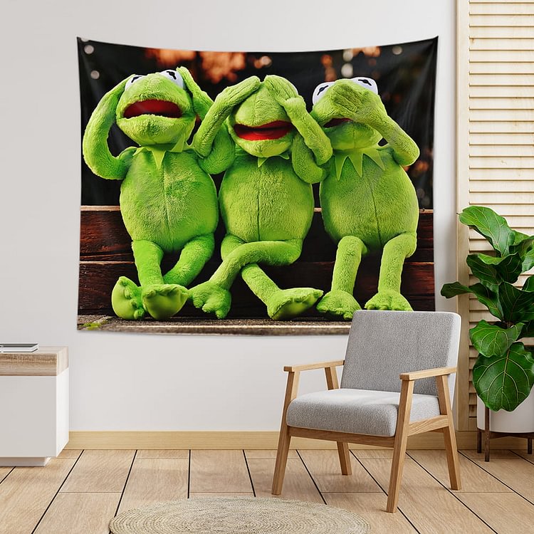 Three Kermit Frogs  Wall Hanging-BlingPainting-Customized Products Make Great Gifts