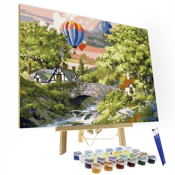 Paint by Numbers Kit -- Hot Air Balloon Trip-BlingPainting-Customized Products Make Great Gifts