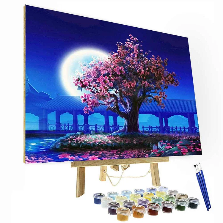 Paint by Numbers Kit - Cherry Blossom Tree Painting-BlingPainting-Customized Products Make Great Gifts