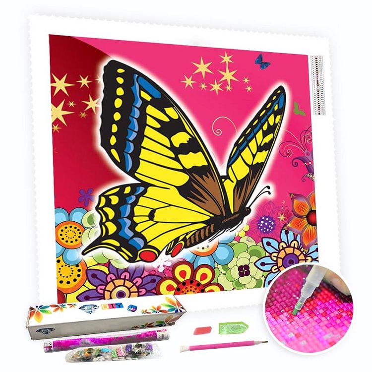 DIY Diamond Painting Kit for Adults - Flying Butterfly-BlingPainting-Customized Products Make Great Gifts