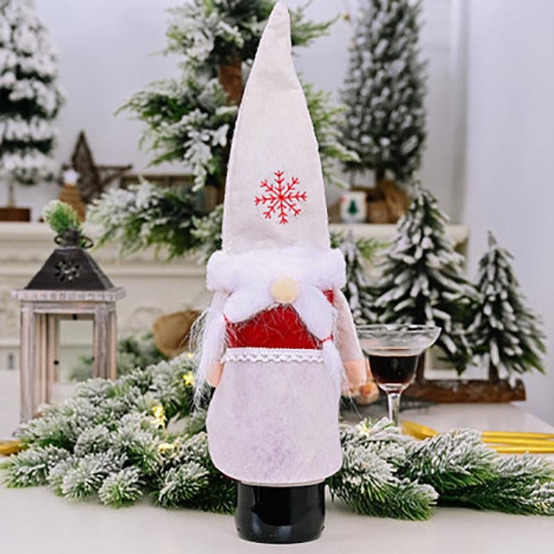 Christmas Elf Gnomes Wine Bottle Cover