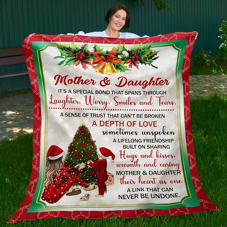 Fleece Sherpa Blanket Christmas Gift for Mom-BlingPainting-Customized Products Make Great Gifts