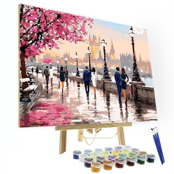 Paint by Numbers Kit -  Along The River-BlingPainting-Customized Products Make Great Gifts