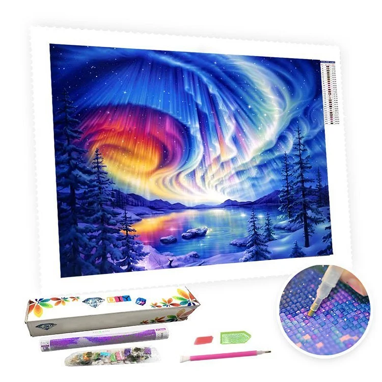 DIY Diamond Painting Kit for Adults - Stunning Aurora Borealis-BlingPainting-Customized Products Make Great Gifts