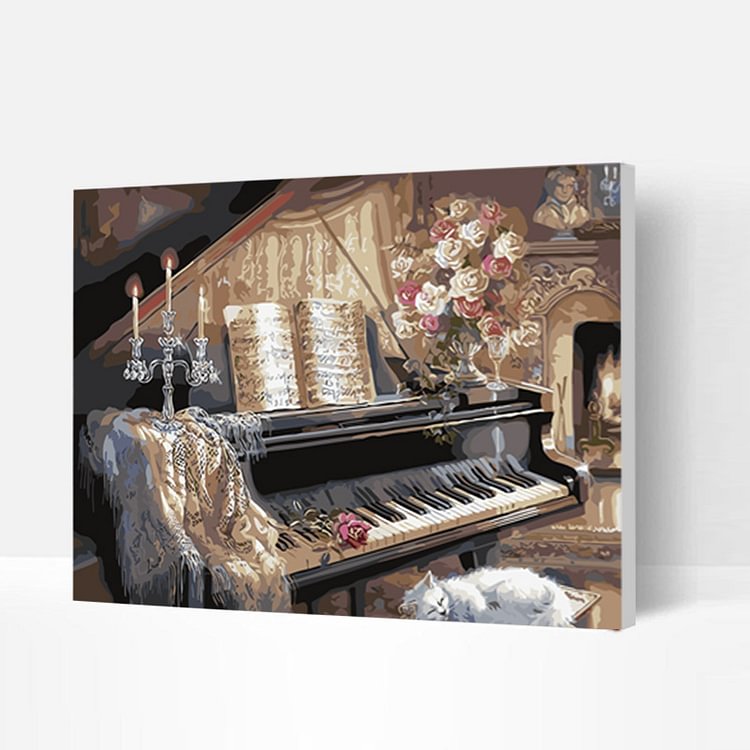 Paint by Numbers Kit - Piano Candles & Candle Holders-BlingPainting-Customized Products Make Great Gifts