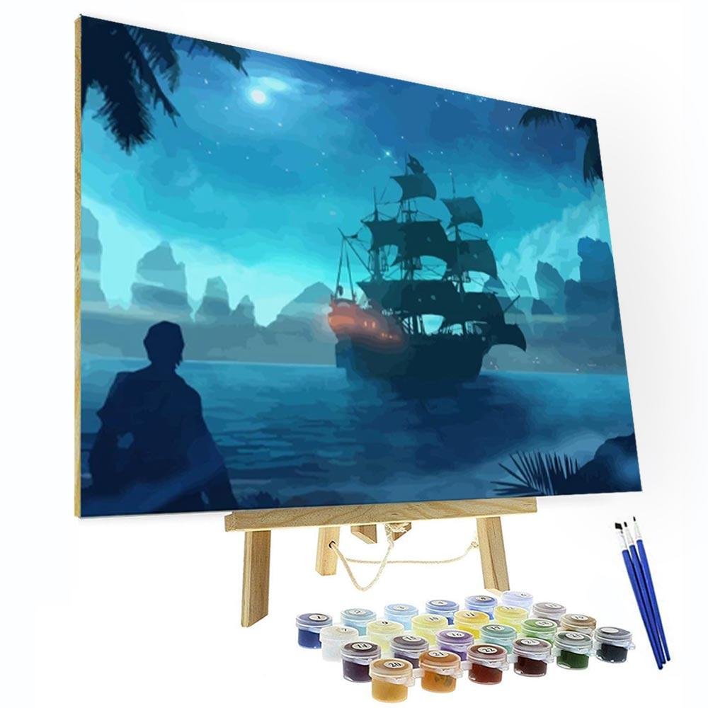 Paint by Numbers Kit - Island Sailboat-BlingPainting-Customized Products Make Great Gifts
