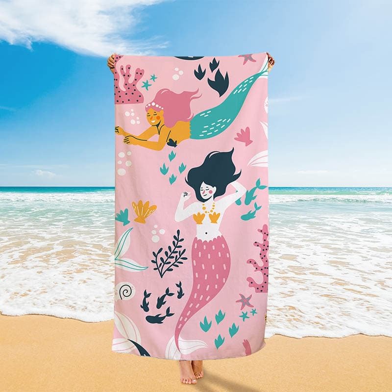 Mermaid Pattern Beach Towel-BlingPainting-Customized Products Make Great Gifts