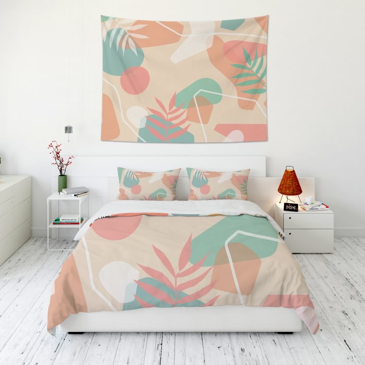 Abstract Pattern Tapestry Wall Hanging and 3Pcs Bedding Set Home Decor-BlingPainting-Customized Products Make Great Gifts