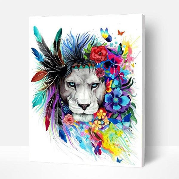 Paint by Numbers Kit - Indian Lion-BlingPainting-Customized Products Make Great Gifts