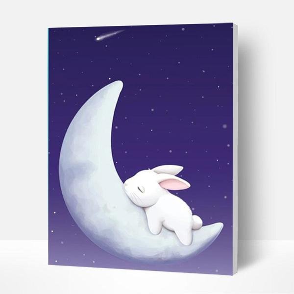 Paint by Numbers Kit for Kids-  Rabbit on the Moon - Good Gifts-BlingPainting-Customized Products Make Great Gifts