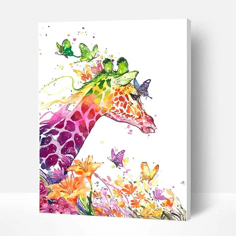 Paint by Numbers Kit - Giraffe and Butterfly, Creative Gifts 2022-BlingPainting-Customized Products Make Great Gifts