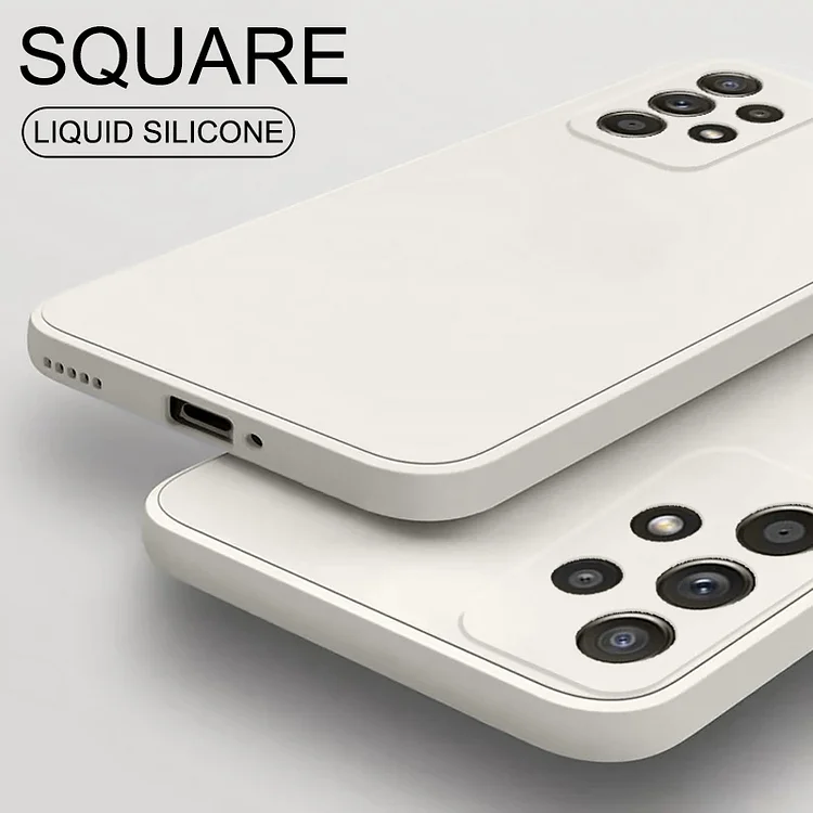 Luxury Original Square Liquid Silicone Phone Case For Samsung