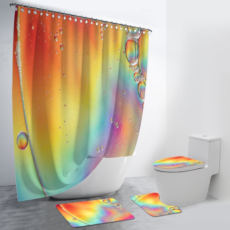 Colorful Abstract Fluid Painting 4Pcs Bathroom Set-BlingPainting-Customized Products Make Great Gifts