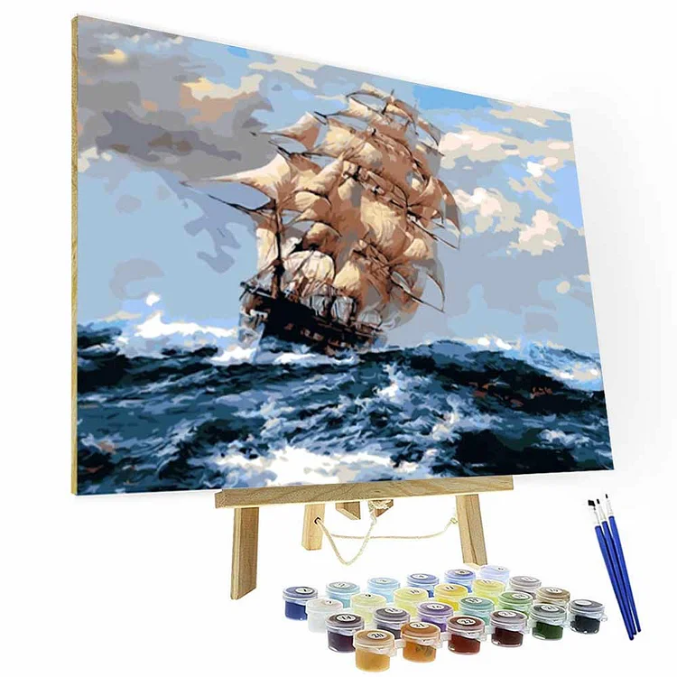 Paint by Numbers Kit  --Sailing In The Wind And Waves-BlingPainting-Customized Products Make Great Gifts