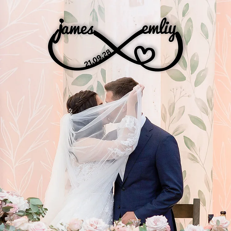 Custom Infinity Heart Metal Sign Wall Art Decor for Couple - Best Gifts 2022