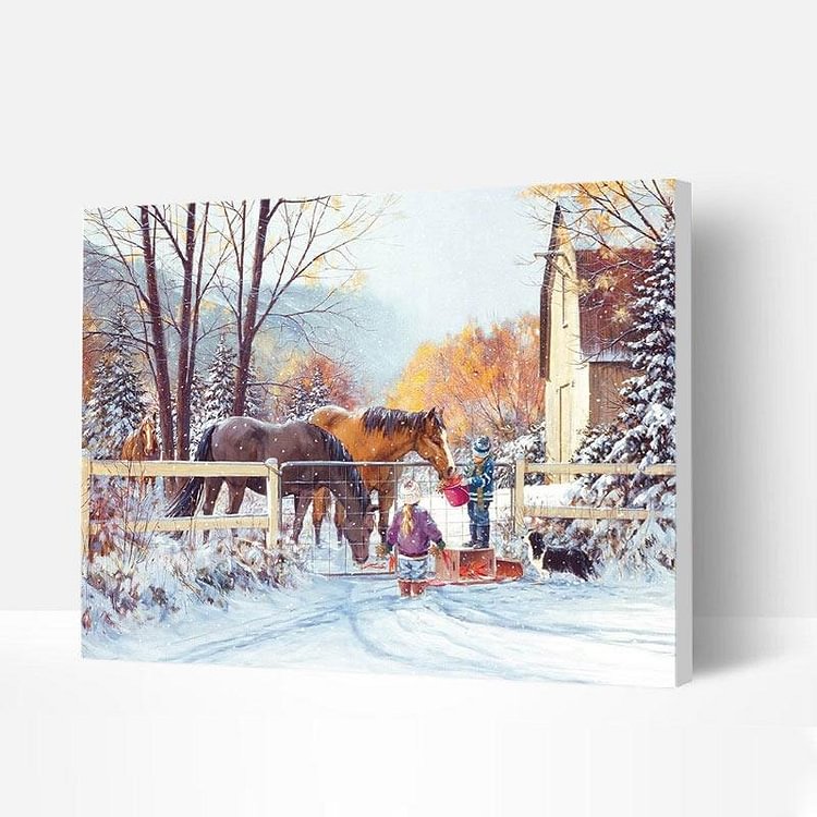 Paint by Numbers Kit - Winter Pasture-BlingPainting-Customized Products Make Great Gifts