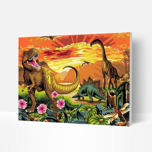 Paint by Numbers Kit -  Dinosaur Park -Good Gifts-BlingPainting-Customized Products Make Great Gifts
