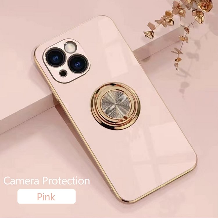 Plating Silicone Case For iPhone With Ring Holder