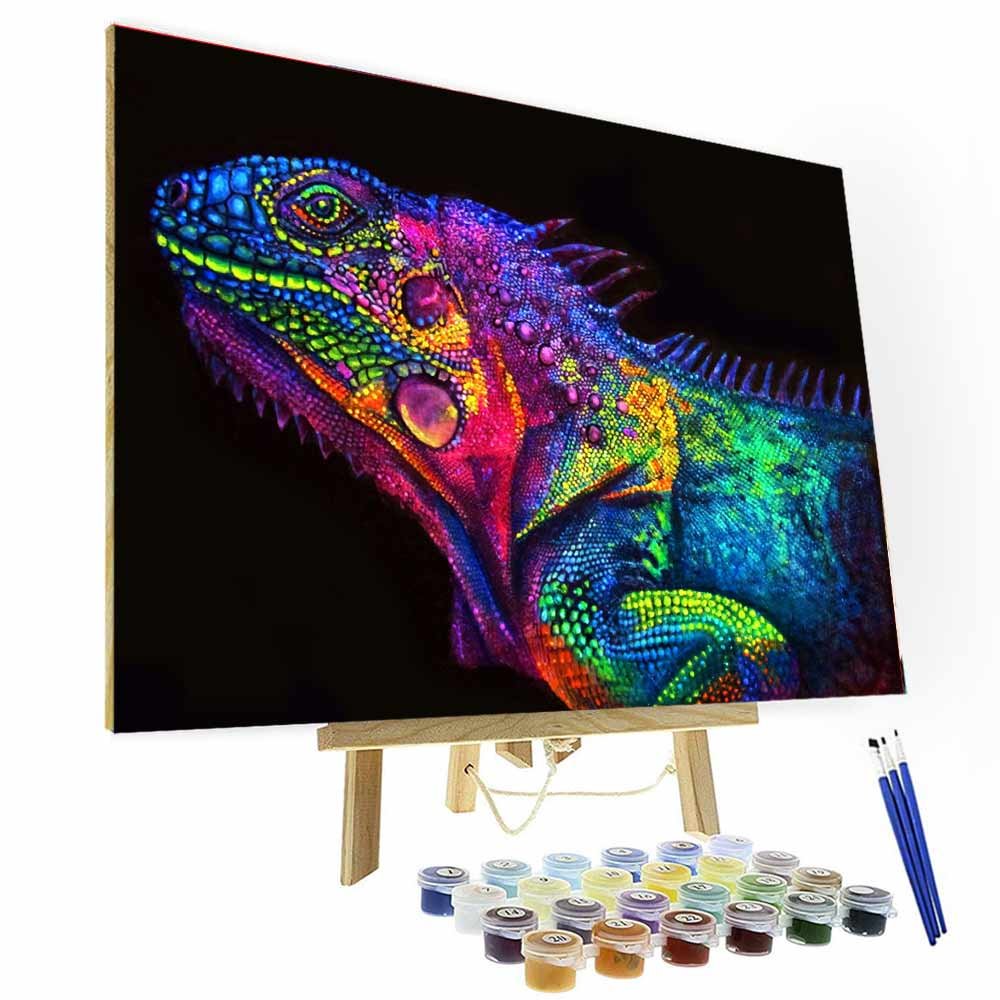 Paint by Numbers Kit - Colorful Chameleon-BlingPainting-Customized Products Make Great Gifts