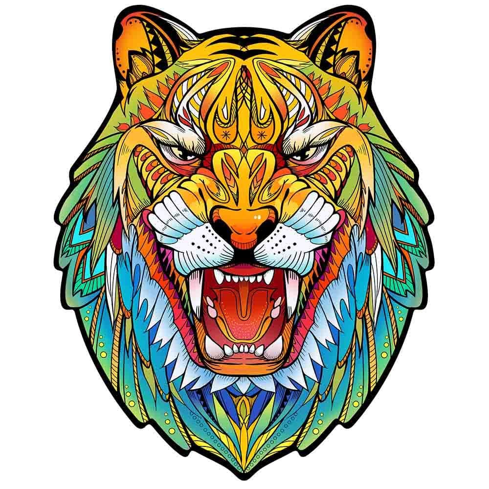 Tiger Shape Wooden Irregular Jigsaw Puzzles for Kids & Adults, Best Gift 2021-BlingPainting-Customized Products Make Great Gifts