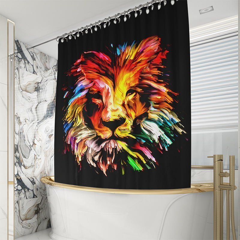 Watercolor Lion Shower Curtains-BlingPainting-Customized Products Make Great Gifts