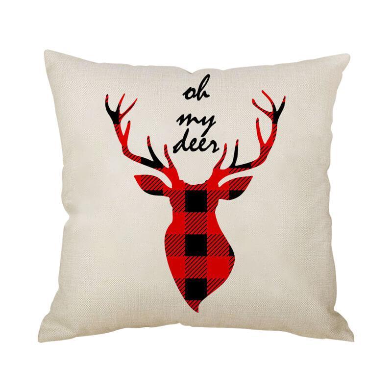 Christmas Decor Linen Reindeer Throw Pillow, Best Gifts-BlingPainting-Customized Products Make Great Gifts