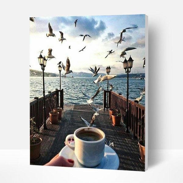 Paint by Numbers Kit -   Coffee Sea View-BlingPainting-Customized Products Make Great Gifts