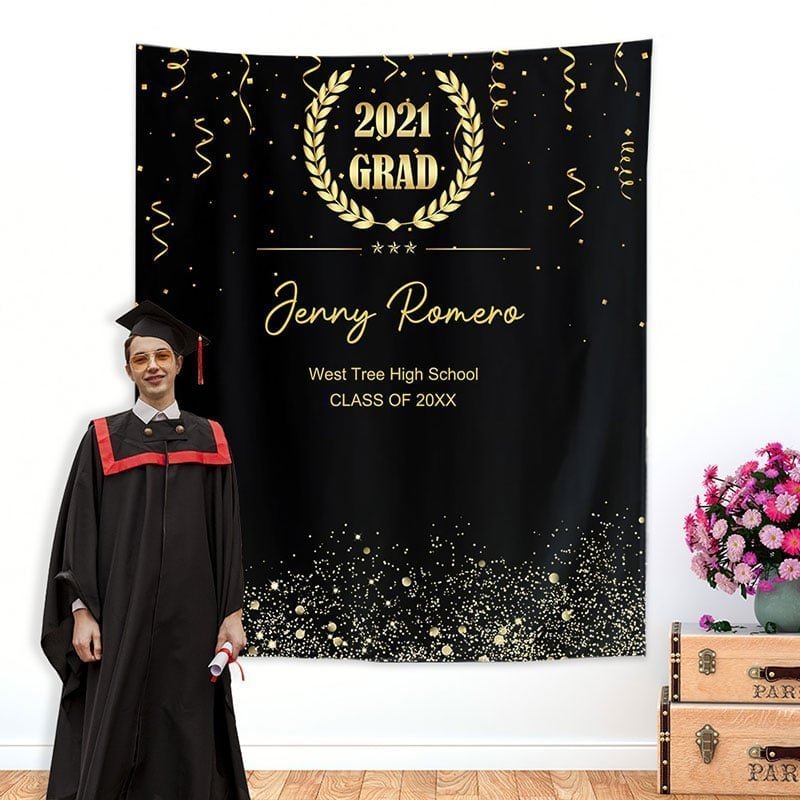 Personalized Graduation Party Photo Backdrop C-BlingPainting-Customized Products Make Great Gifts