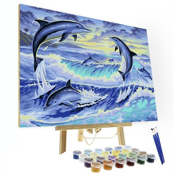 Paint by Numbers Kit - I Love Dolphins-BlingPainting-Customized Products Make Great Gifts