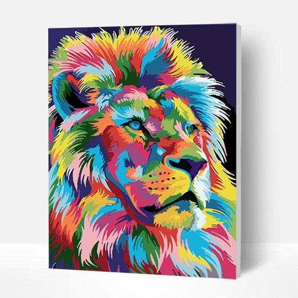 Paint by Numbers Kit - Colored lion-BlingPainting-Customized Products Make Great Gifts