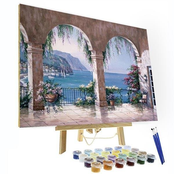 Paint by Numbers Kit - Mediterranean Arch-BlingPainting-Customized Products Make Great Gifts