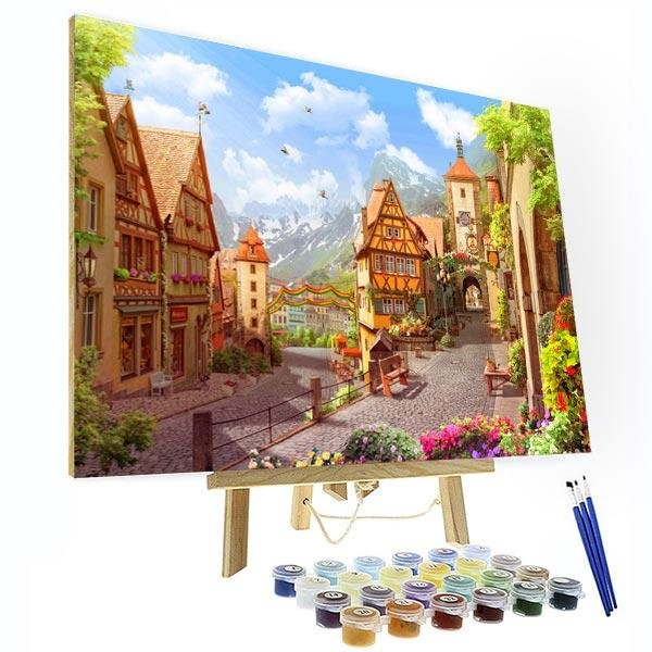 Paint by Numbers Kit -  Peaceful Town-BlingPainting-Customized Products Make Great Gifts