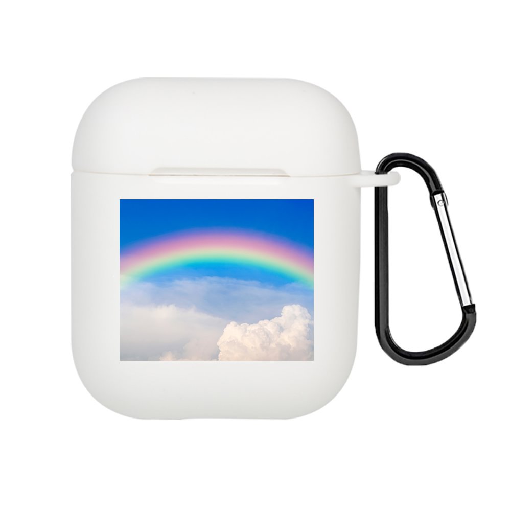 Blue Sky Rainbow Clouds AirPods 1&2&Pro Case With Keychain-BlingPainting-Customized Products Make Great Gifts