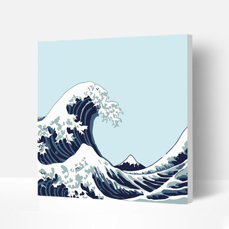 Wooden Framed Incredible Wall Art Paint with Painting kits For Kids and Beginners - Japanese The Great Wave, Under 40 Mins, Creative Gifts-BlingPainting-Customized Products Make Great Gifts