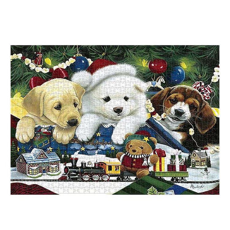 Christmas Pet Dog Jigsaw Puzzle For Adults 1000 Pieces - Good Gifts 2022-BlingPainting-Customized Products Make Great Gifts