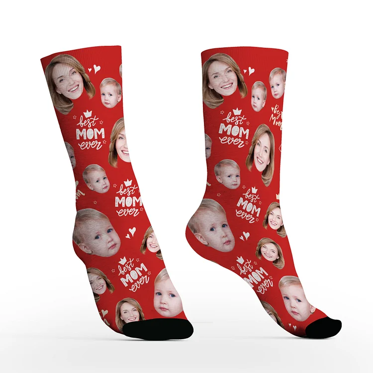 Custom Parent-child Face Socks with Photos-BlingPainting-Customized Products Make Great Gifts