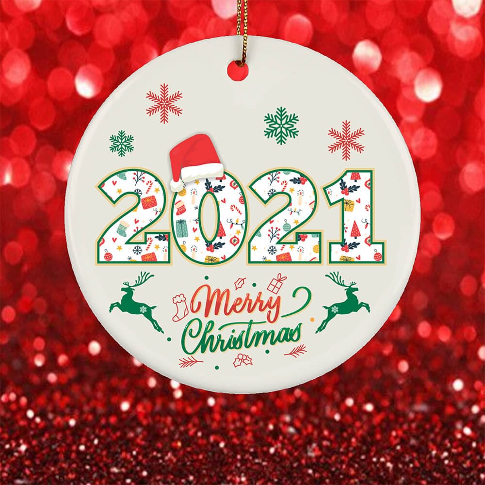 2021 Marry Christmas Pandemic Commemorative Ornament  - Best Gifts-BlingPainting-Customized Products Make Great Gifts