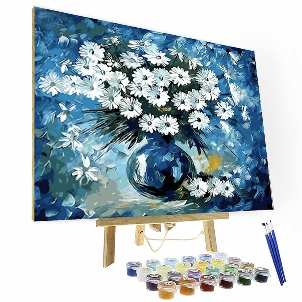 Paint by Number Kit   --  Blues Daisies-BlingPainting-Customized Products Make Great Gifts