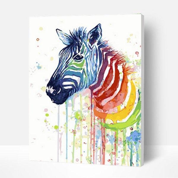 Paint by Numbers Kit -  Painted Zebra, Top Presents for Kids-BlingPainting-Customized Products Make Great Gifts