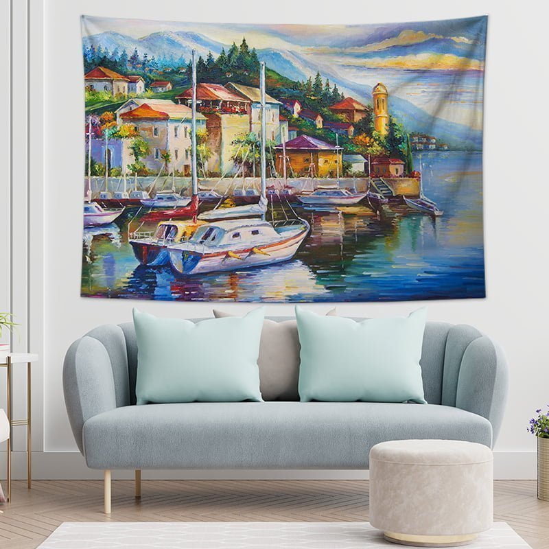 Sunset on Ocean Tapestry Wall Hanging-BlingPainting-Customized Products Make Great Gifts