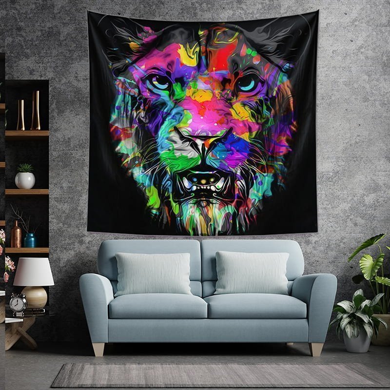 Colorful Tiger Tapestry Wall Hanging-BlingPainting-Customized Products Make Great Gifts